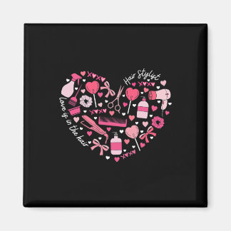 Hair Stylist Valentine's Day Heart Hairdresser Cos Magnet