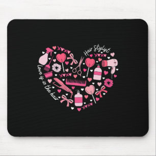 Hair Stylist Valentine's Day Heart Hairdresser Cos Mouse Pad