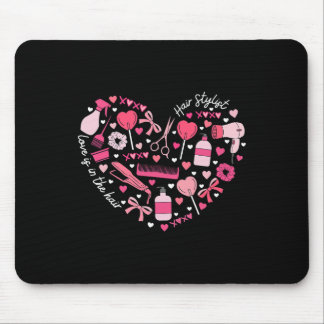 Hair Stylist Valentine's Day Heart Hairdresser Cos Mouse Pad