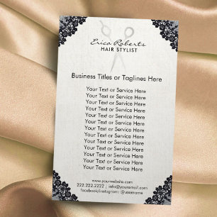 Hair Stylist Vintage Black Laced Hair Salon Flyer