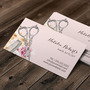 Hair Stylist Vintage Floral Blush Pink Appointment Card