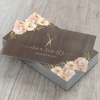 Hair Stylist Vintage Floral Elegant Beauty Salon Business Card by cardfactory at Zazzle