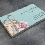 Hair Stylist Vintage Floral Teal Appointment<br><div class="desc">Hair Stylist Vintage Scissor Floral Teal Appointment Reminder Card.</div>