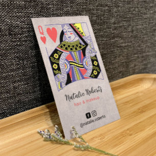 Hair Stylist Vintage Queen of Hearts Beauty Salon Business Card