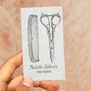 Hair Stylist Vintage Scissor & Comb Beauty Salon Business Card