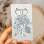 Hair Stylist Vintage Scissor Dusty Rose Linen Business Card<br><div class="desc">Hair Stylist Vintage Scissor & Dusty Rose Floral Linen Business Card.</div>