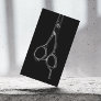 Hair Stylist Vintage Scissor Elegant Black Business Card