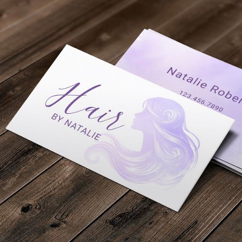 Hair Stylist Watercolor Lavender Beauty Salon Business Card