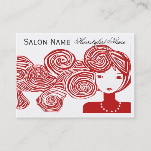 Customizable Wave Hair Fantasy Business Cards