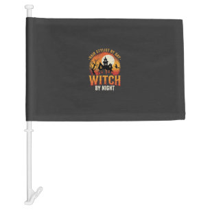 Hair Stylist Witch Halloween Vintage Design_1 Car Flag