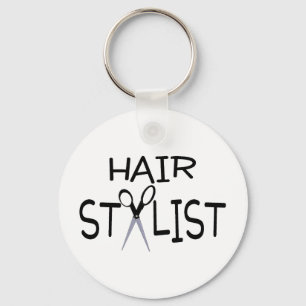 Hair Stylist with Scissors Keychain