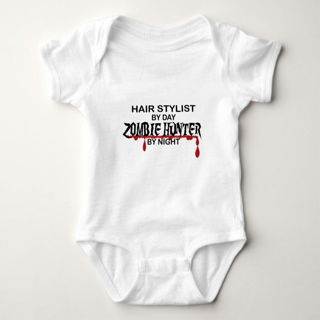 Hair Stylist Zombie Hunter Baby Bodysuit (Front)