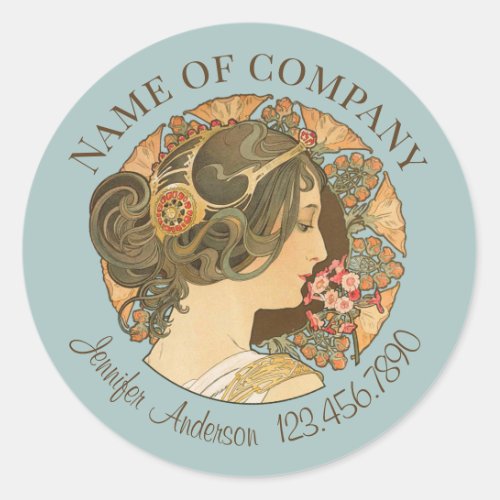 Hair stylists Beautiful woman elegant hair CC1158 Classic Round Sticker