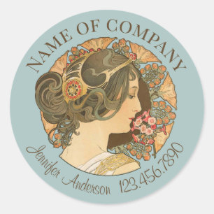 Hair stylists Beautiful woman elegant hair CC1158 Classic Round Sticker