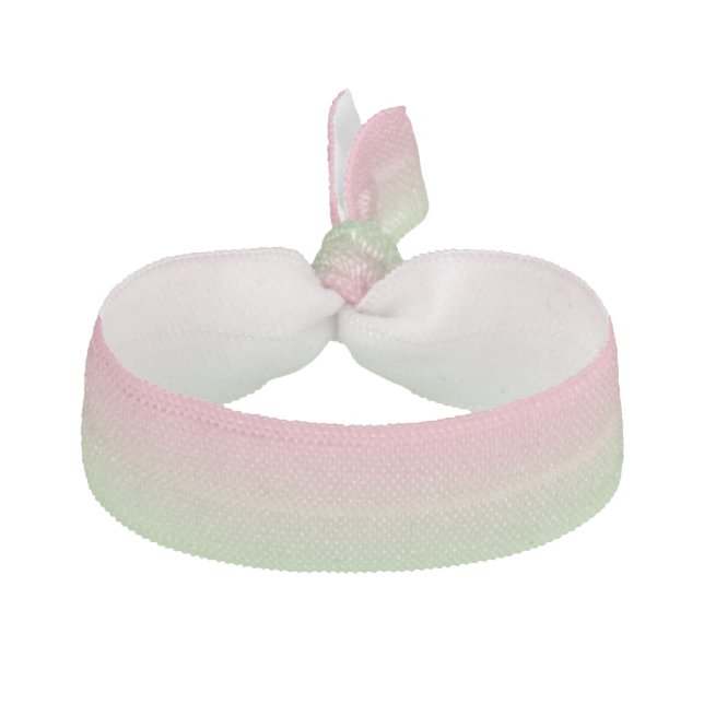 Hair Tie: “PINK AND GREEN OMBRE” Ribbon Hair Tie (Front)