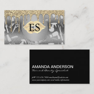 Hair Tools Kiss Glitter Drip Business Card