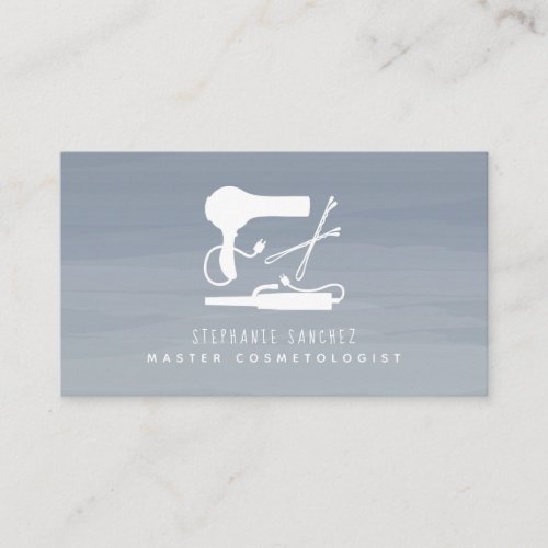 Hair Tools Salon Cosmetologist Chambray Ombre Business Card