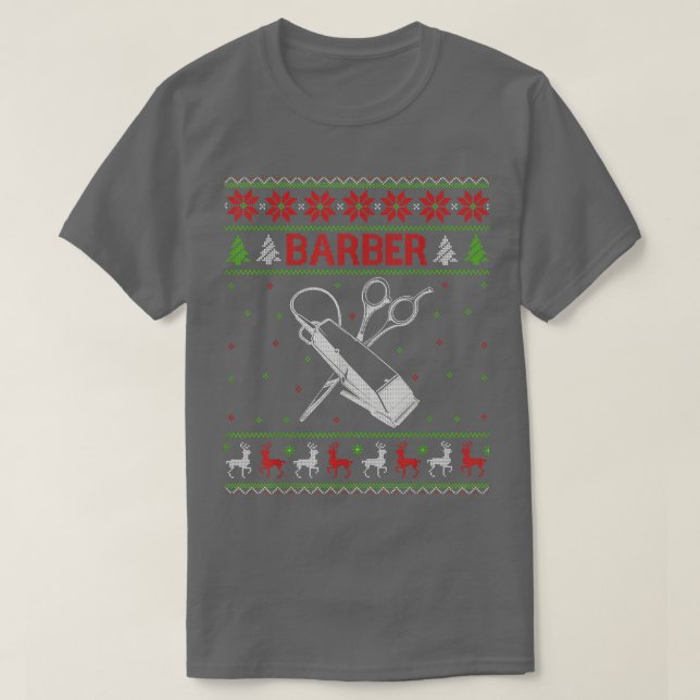Hair Trimmer Ugly Christmas Sweater Hairdresser Ba (Design Front)