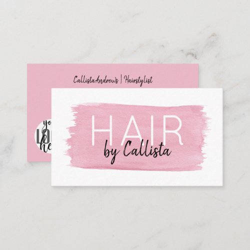 Hair Watercolor Brushstroke Signature Script Business Card
