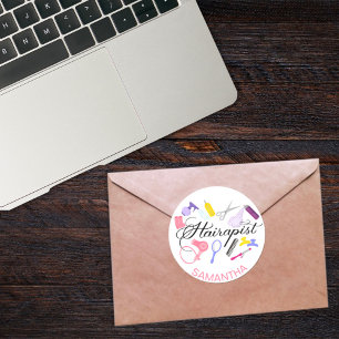 Hairapist Hairdresser Hair Stylist Barber Design Classic Round Sticker