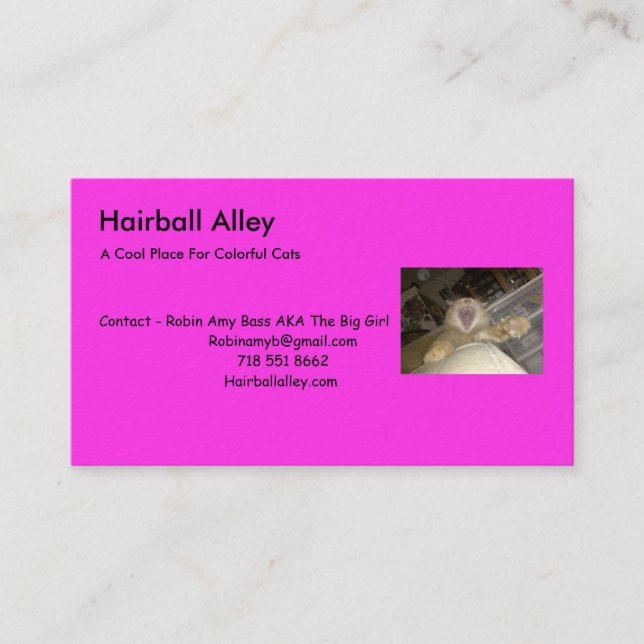 , Hairball Alley, A Cool Place F... Business Card (Front)