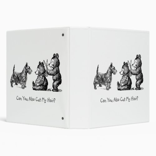 Haircut bears dog   3 ring binder