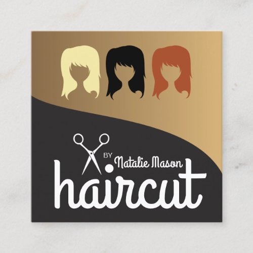 Haircut by Stylist Barber Square Business Card