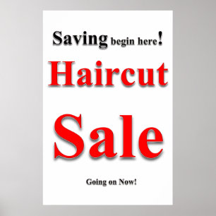 Haircut Sale Beauty Salon Barbershop Posters