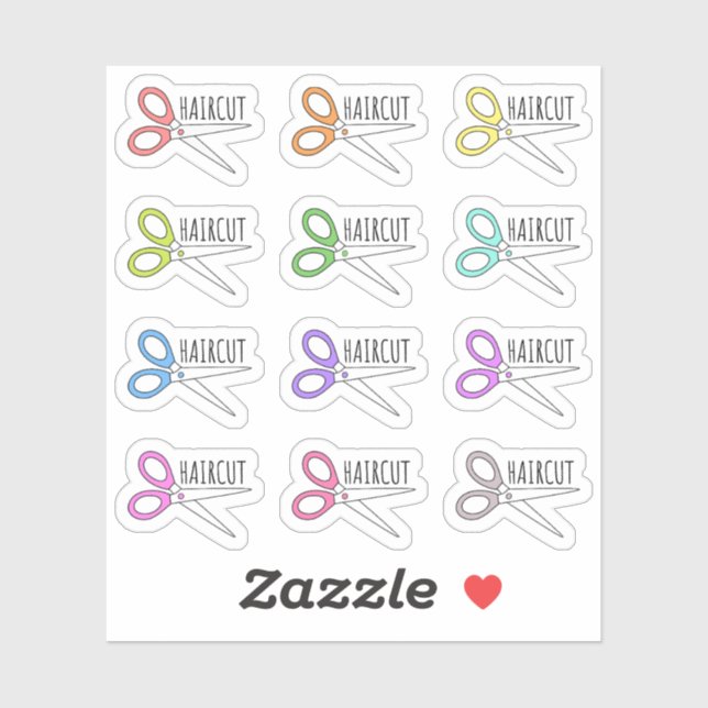 Haircut Scissors Hair Salon Reminder Bujo Planner Sticker (Sheet)