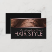 Haircut Stylist Brown Hair Business Card (Front/Back)