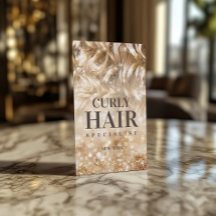 Haircut Stylist Curly Blond Hair Sparkle Card