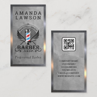 Haircuts and Shaves | Barber Pole Business Card