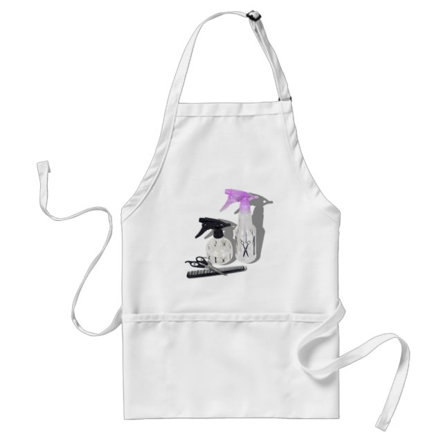 HaircutSprayBottle060910Shadows Adult Apron (Front)