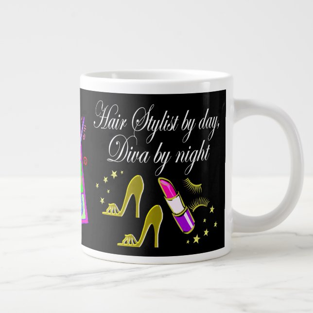 HAIRDRESSER AND HAIR STYLIST PERSONALIZED GIANT COFFEE MUG (Right)