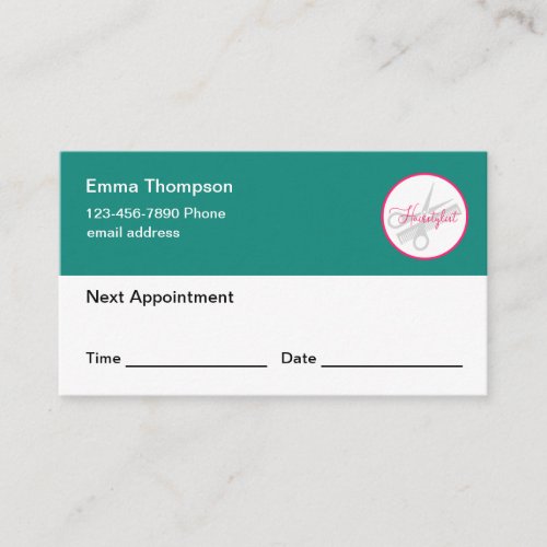 Hairdresser Appointment Business Card Design