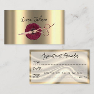 Hairdresser Appointment Reminder Black Marble Business Card