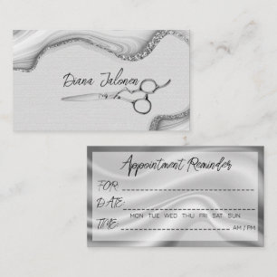 Hairdresser Appointment Reminder Black Marble Business Card