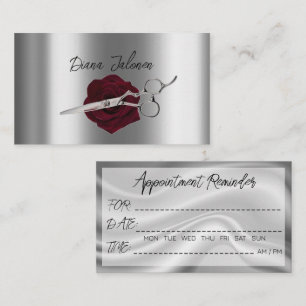Hairdresser Appointment Reminder Black Marble Business Card