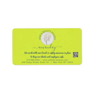 Hairdresser Beauty Studio Lash Gold Logo QR RSVP L Label