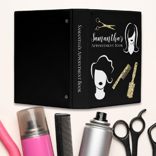 Hairdresser Black Appointment Book Mini Binder