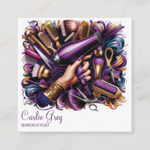 Hairdresser Bold Graffiti Style Salon Business Calling Card