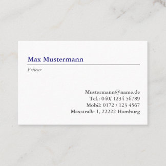 hairdresser business card