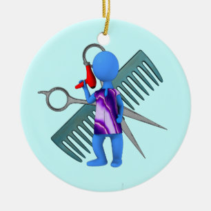 hairdresser ceramic ornament