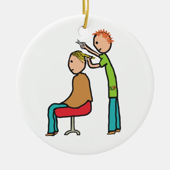 Hairdresser Ceramic Ornament (Front)