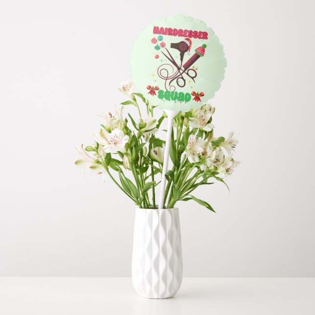 Hairdresser Christmas Squad Hair Salon Funny  Balloon (Vase)