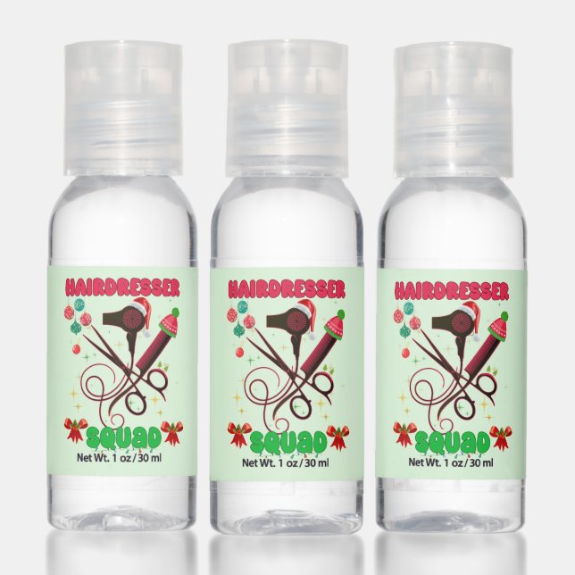 Hairdresser Christmas Squad Hair Salon Funny  Hand Sanitizer (Set)