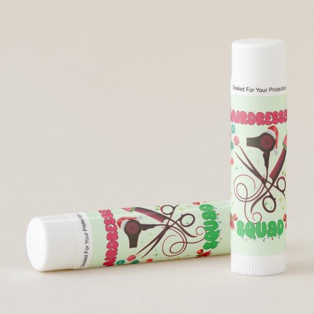 Hairdresser Christmas Squad Hair Salon Funny  Lip Balm (Front)