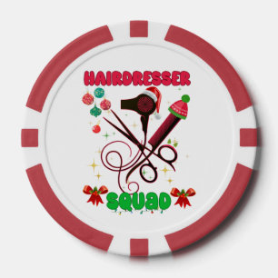 Hairdresser Christmas Squad Hair Salon Funny Poker Chips