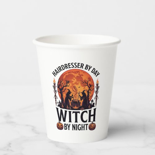 Hairdresser Day Witch Night Halloween Comb Scissor Paper Cups