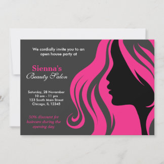 Hairdresser (Deep Pink) Invitation